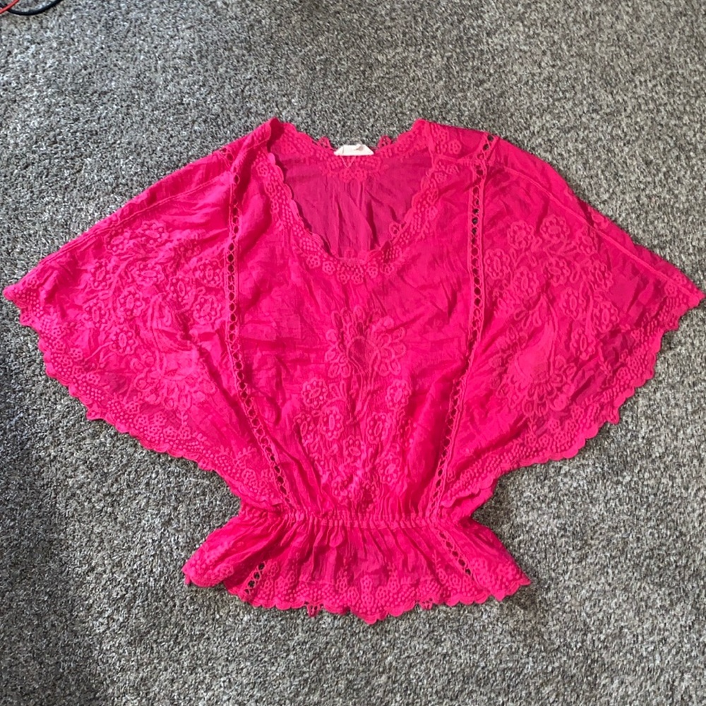 Women’s embroidered eyelet top